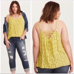 Torrid Yellow Floral Tank Top